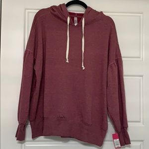 Xhilaration Hoodie Rich Burgundy Size: XL